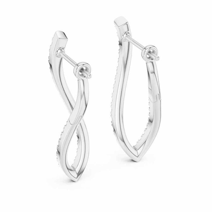 Open-Leaf Pavé Diamond Earrings with Lab-Grown Diamonds