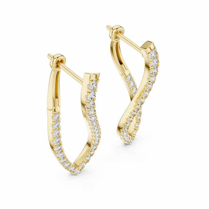 Open-Leaf Pavé Diamond Earrings with Lab-Grown Diamonds