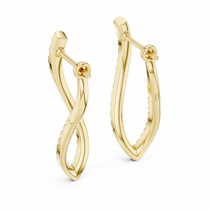 Open-Leaf Pavé Diamond Earrings with Lab-Grown Diamonds