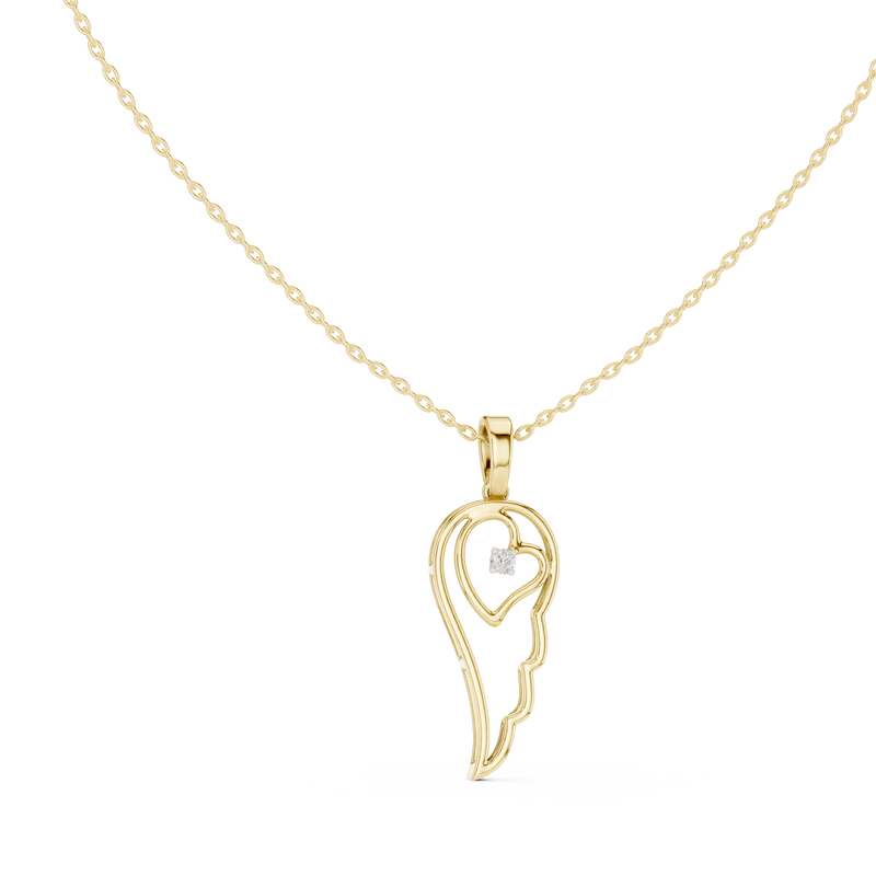 Leaf Solitaire Diamond Pendant with Lab-Grown Diamonds