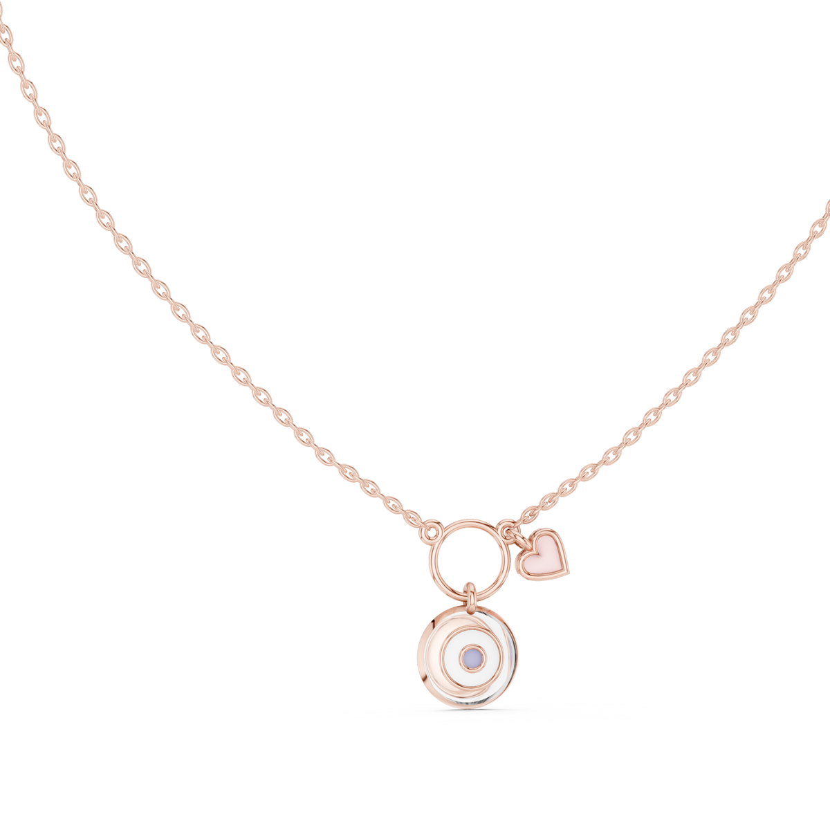 Swirl Motif Polished Pendant with Lab-Grown Diamonds - Rose Gold