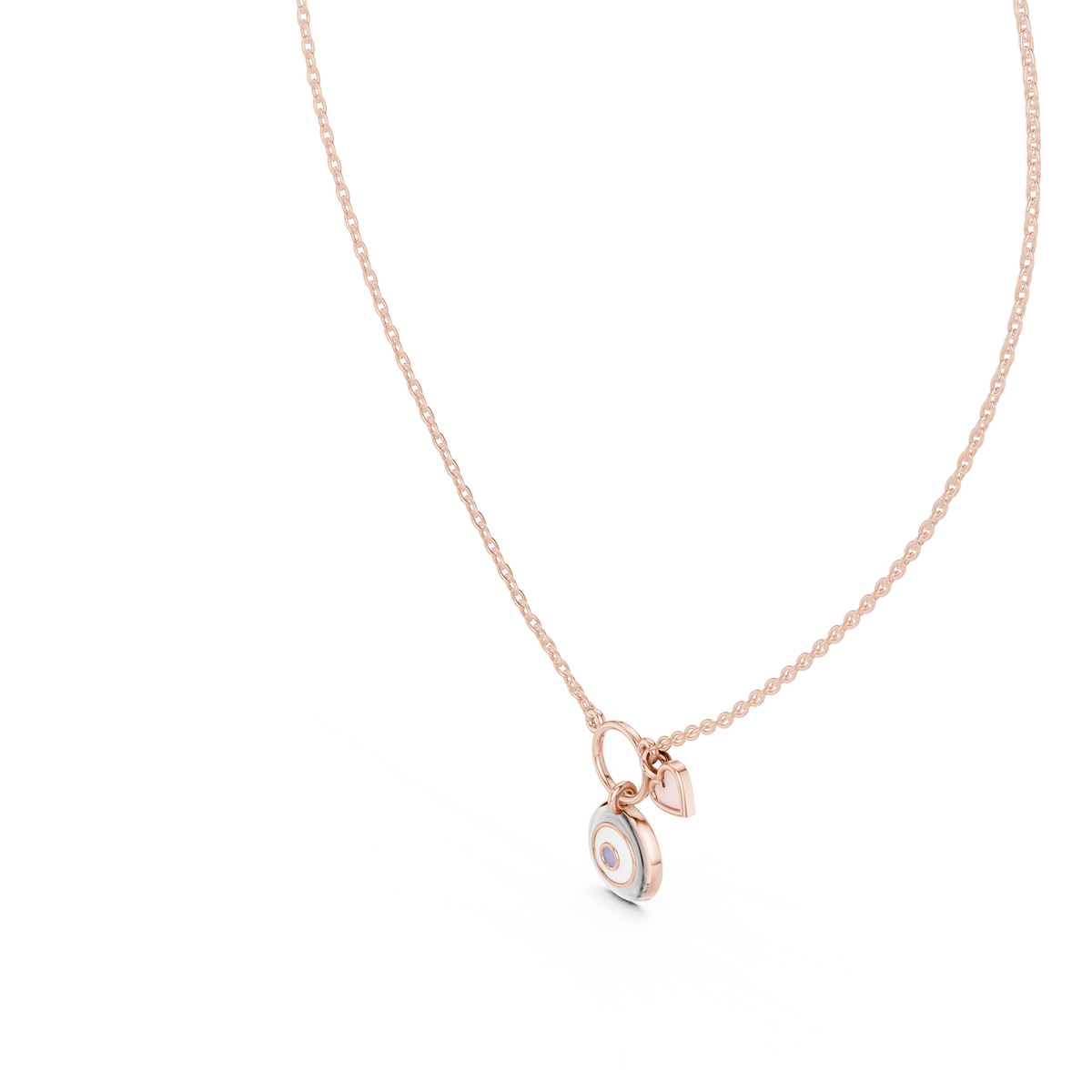 Swirl Motif Polished Pendant with Lab-Grown Diamonds - Rose Gold - view 2