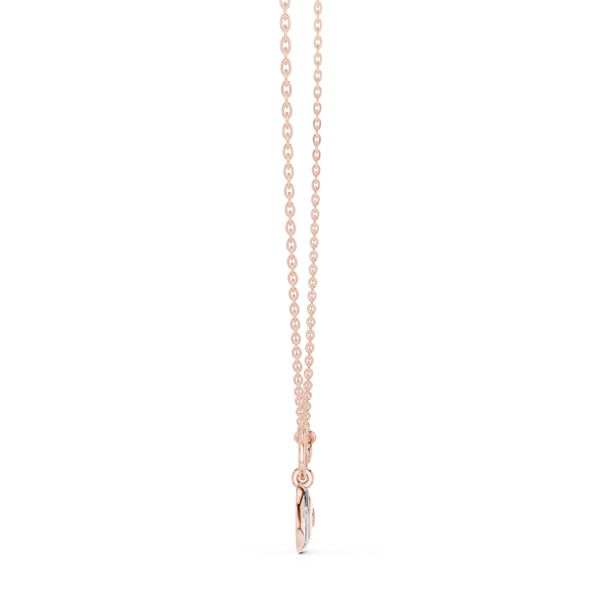 Swirl Motif Polished Pendant with Lab-Grown Diamonds - Rose Gold - view 3
