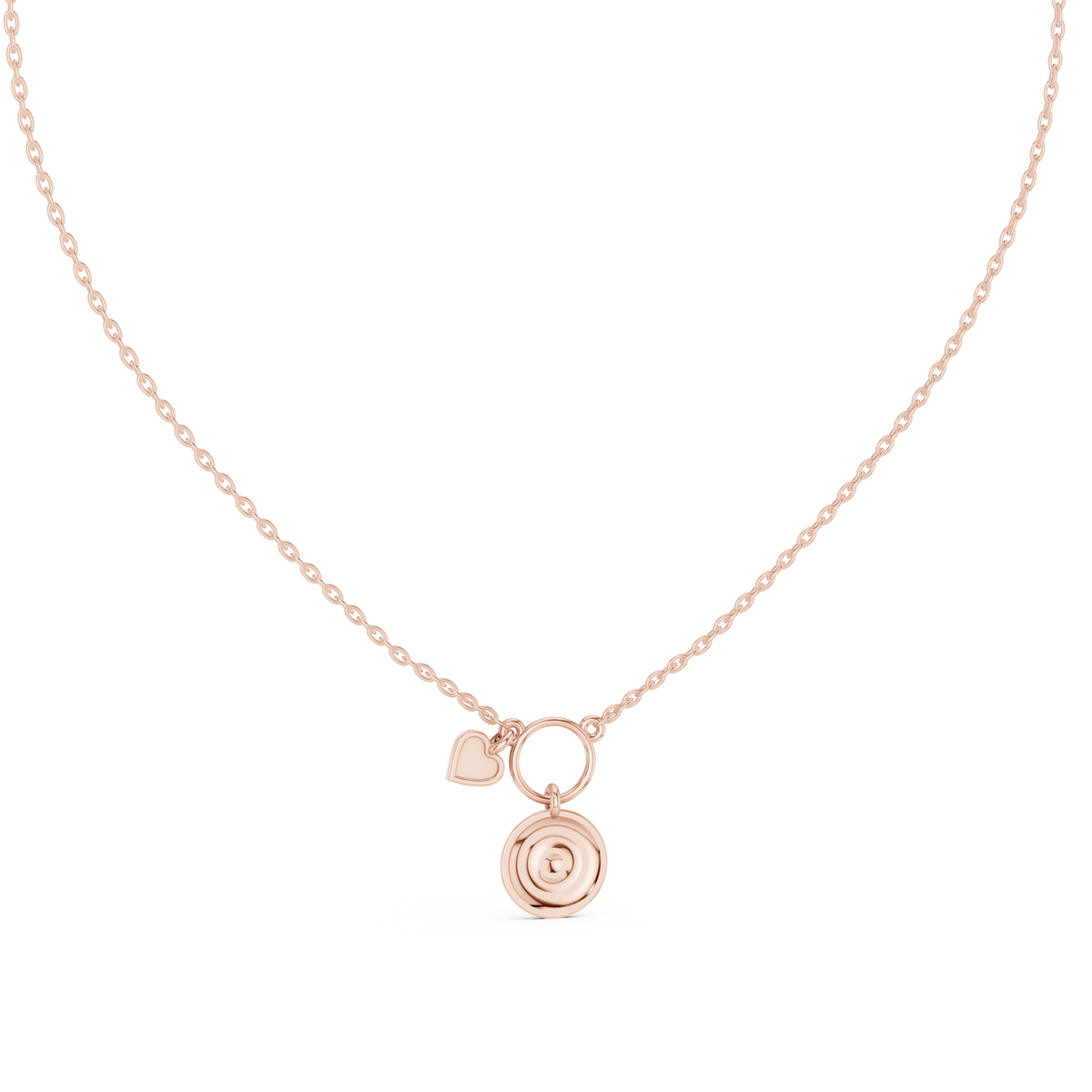 Swirl Motif Polished Pendant with Lab-Grown Diamonds - Rose Gold - view 4