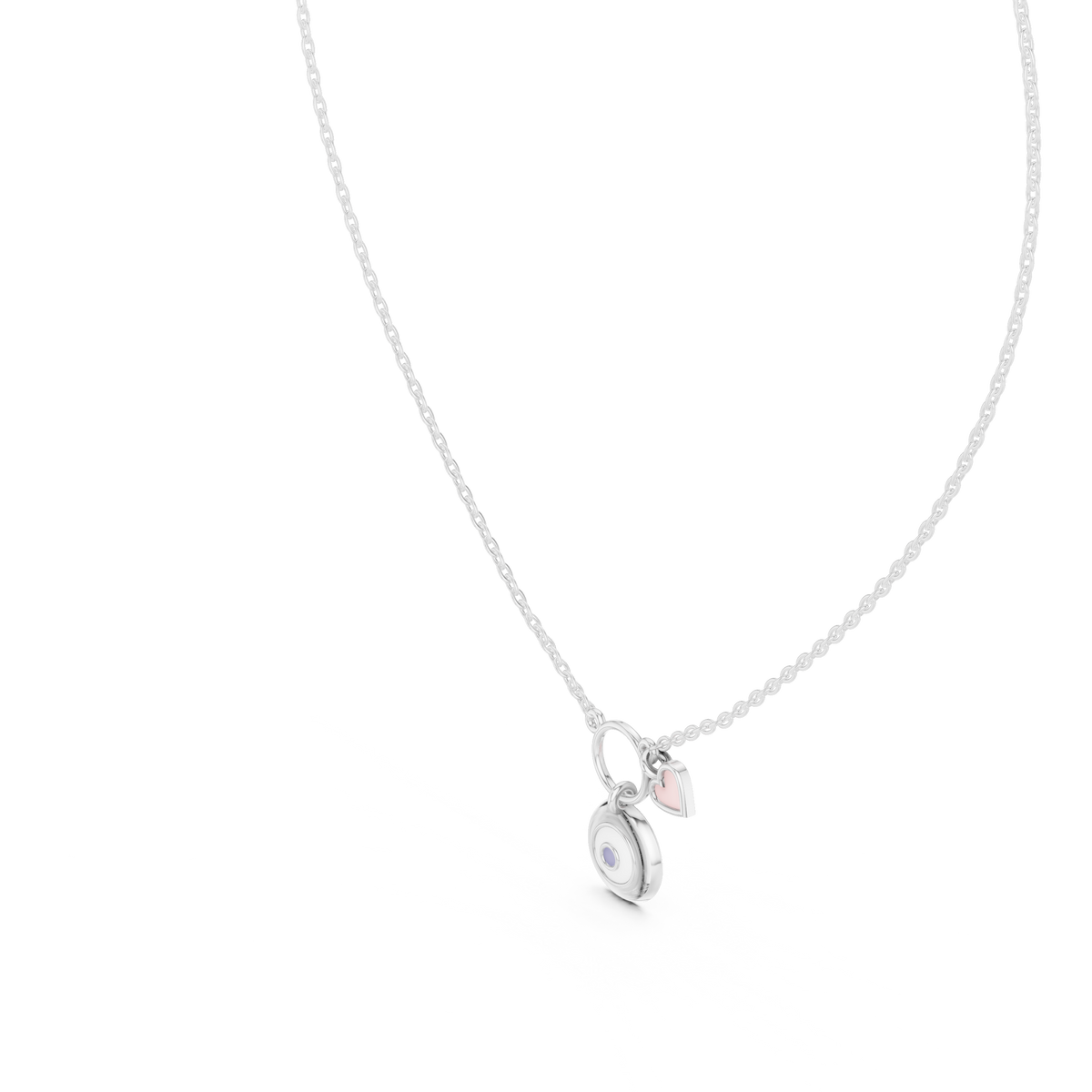 Swirl Motif Polished Pendant with Lab-Grown Diamonds - White Gold - view 2