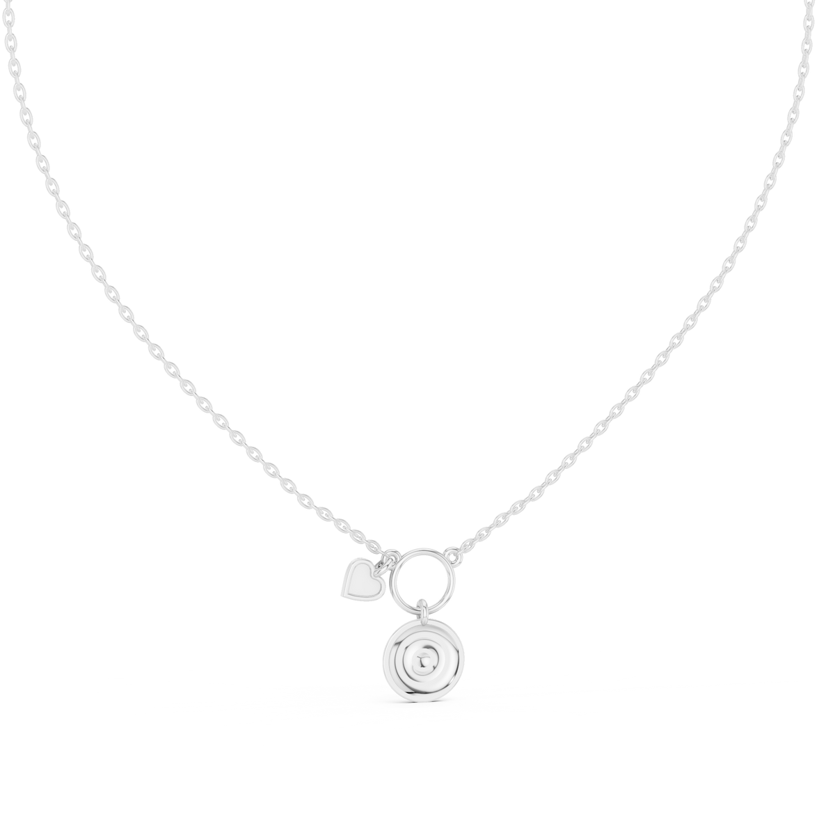Swirl Motif Polished Pendant with Lab-Grown Diamonds - White Gold - view 4