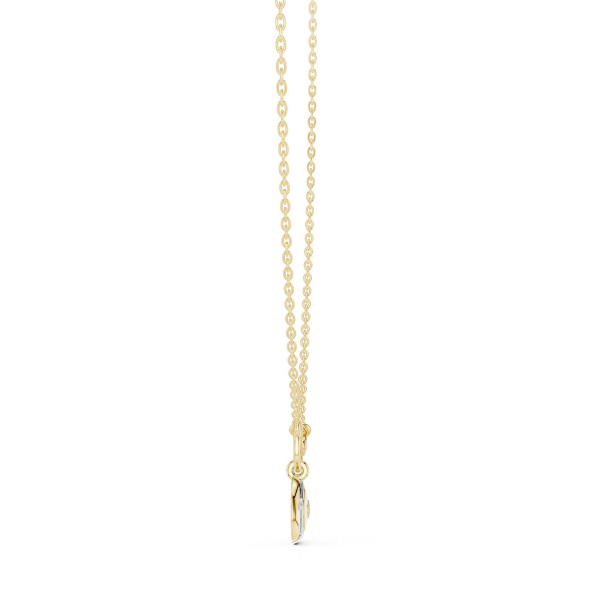 Swirl Motif Polished Pendant with Lab-Grown Diamonds - Yellow Gold - view 3