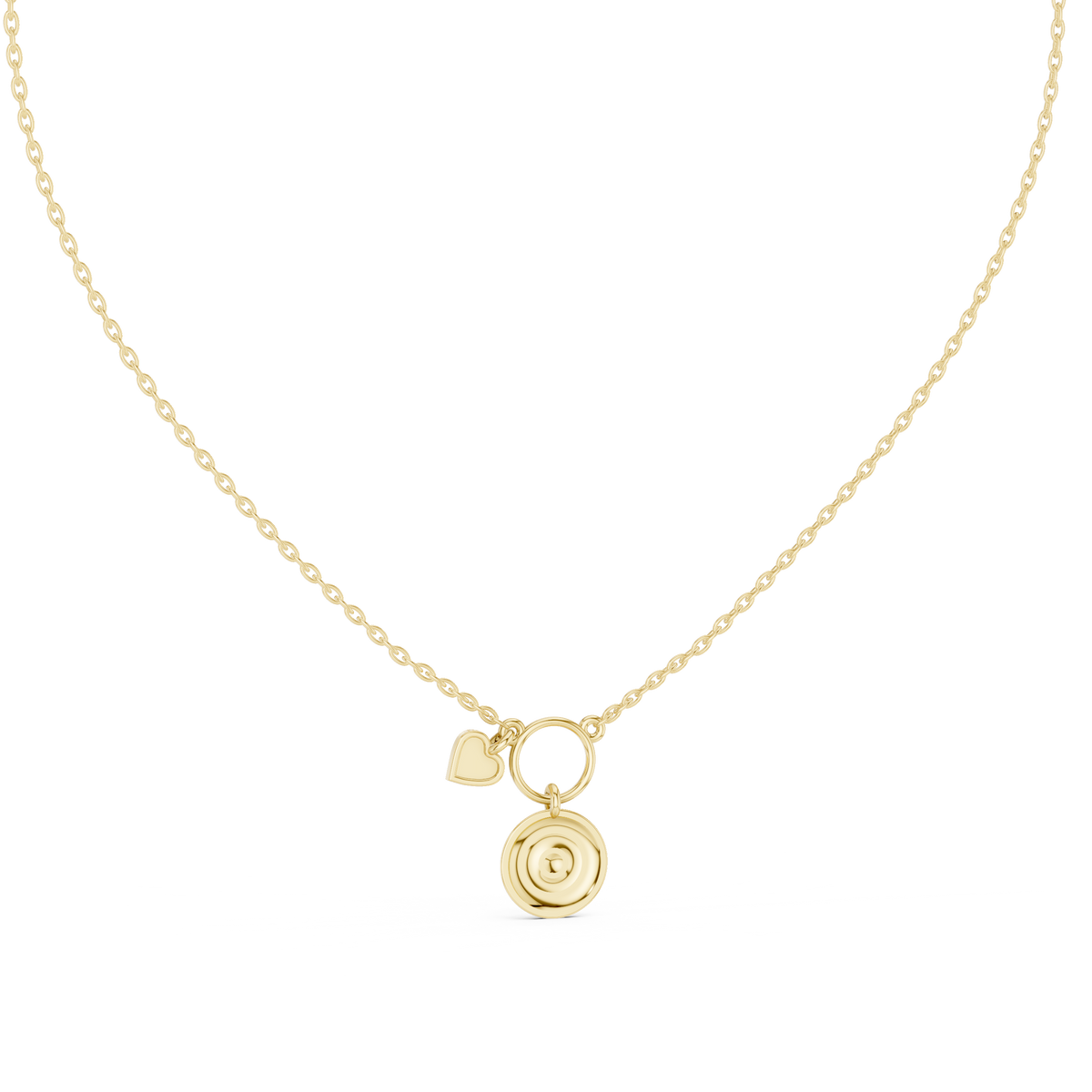 Swirl Motif Polished Pendant with Lab-Grown Diamonds - Yellow Gold - view 4