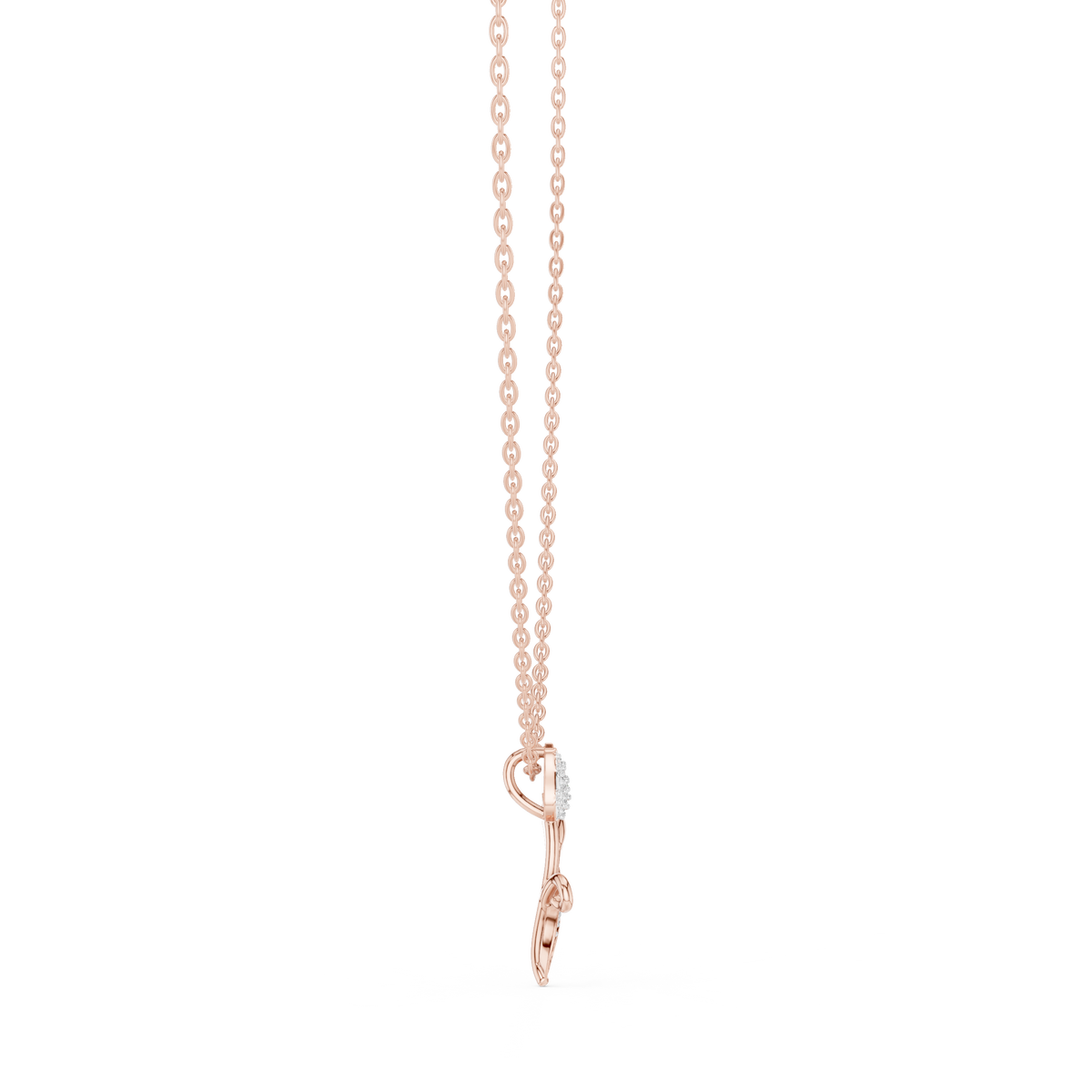 Blue Enamel Evil-Eye Diamond Pendant with Lab-Grown Diamonds - Rose Gold - view 3