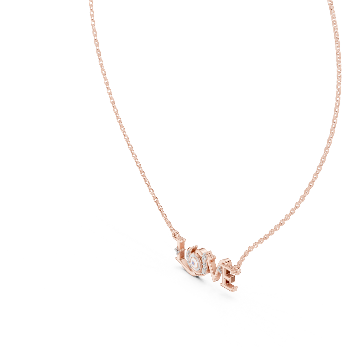 Botanical Leaf Diamond Pendant with Lab-Grown Diamonds - Rose Gold - view 2