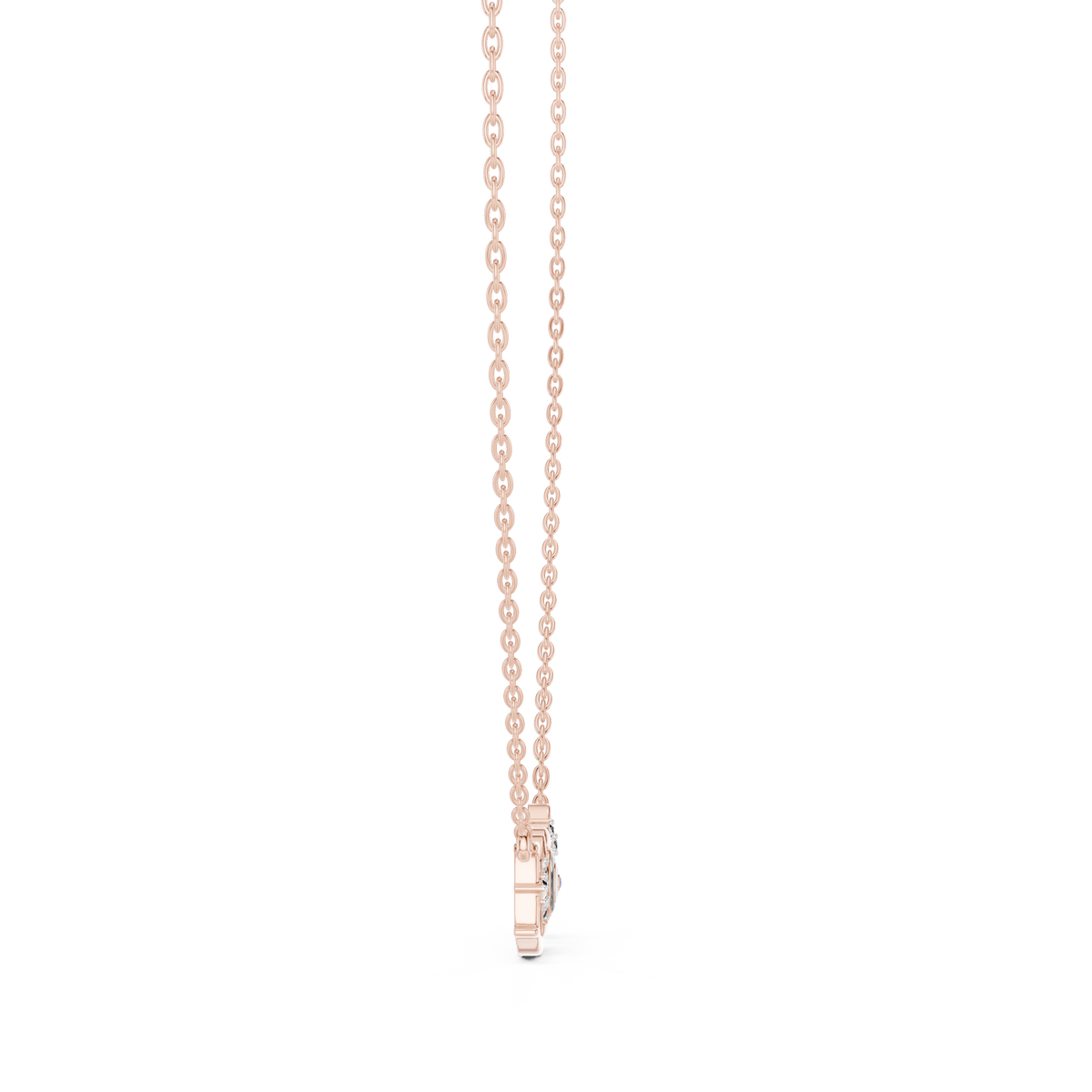 Botanical Leaf Diamond Pendant with Lab-Grown Diamonds - Rose Gold - view 3