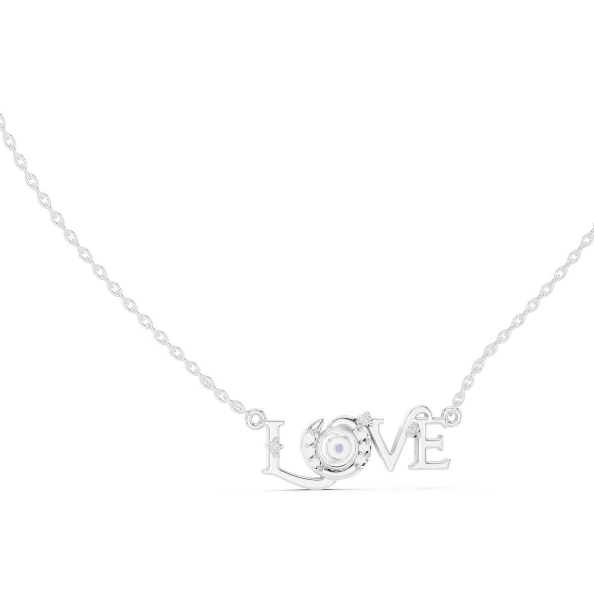 Botanical Leaf Diamond Pendant with Lab-Grown Diamonds - White Gold