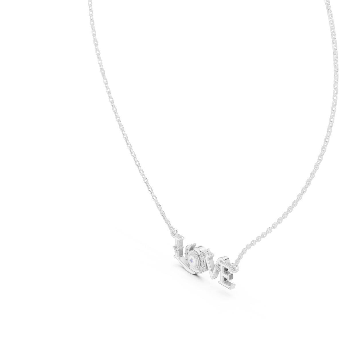 Botanical Leaf Diamond Pendant with Lab-Grown Diamonds - White Gold - view 2