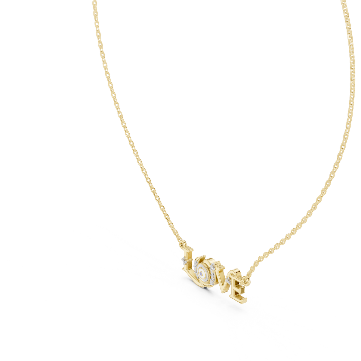 Botanical Leaf Diamond Pendant with Lab-Grown Diamonds - Yellow Gold - view 2