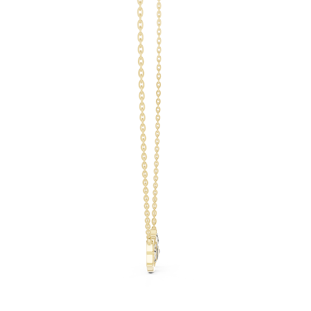 Botanical Leaf Diamond Pendant with Lab-Grown Diamonds - Yellow Gold - view 3