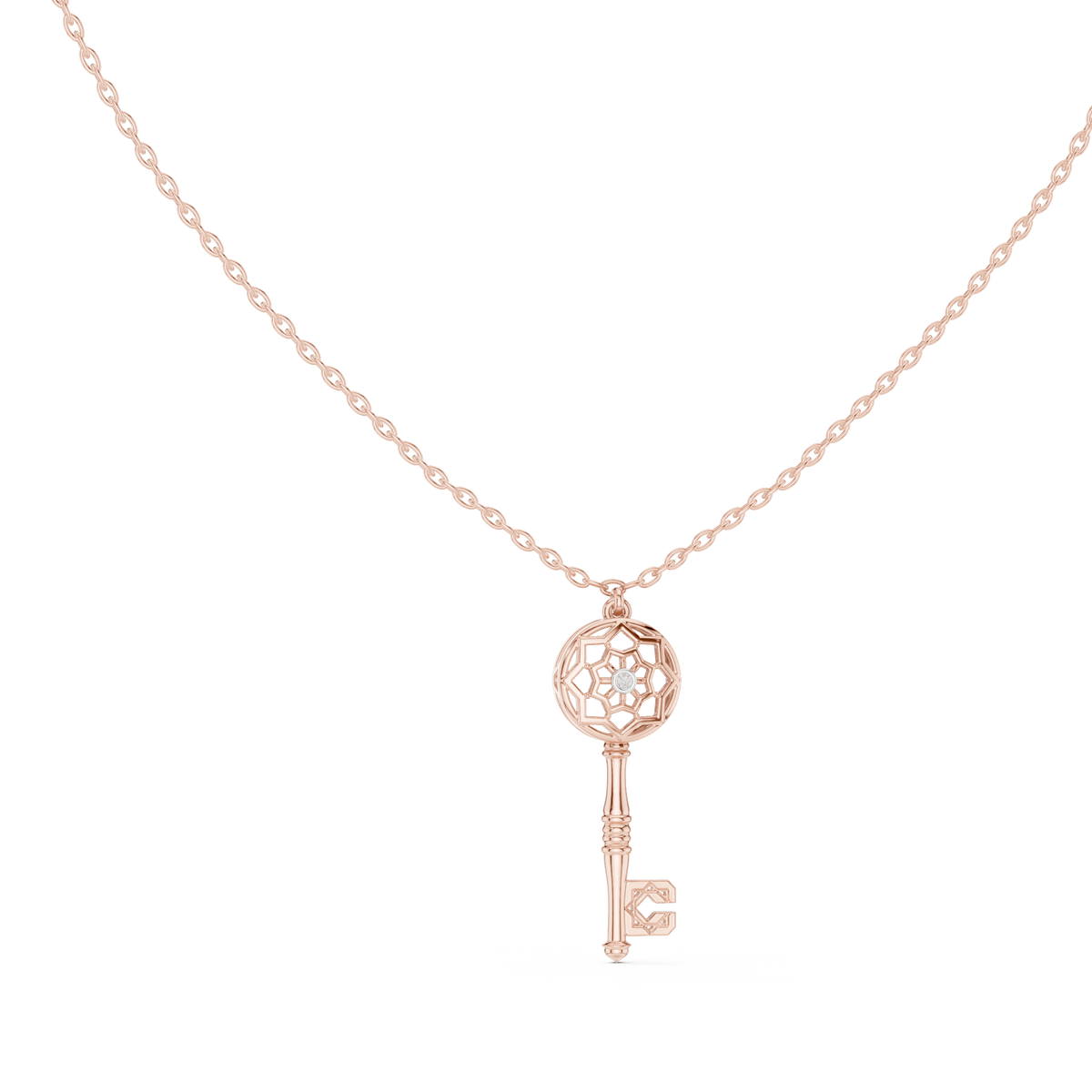 Diamond LOVE Script Pendant with Lab-Grown Diamonds - Rose Gold
