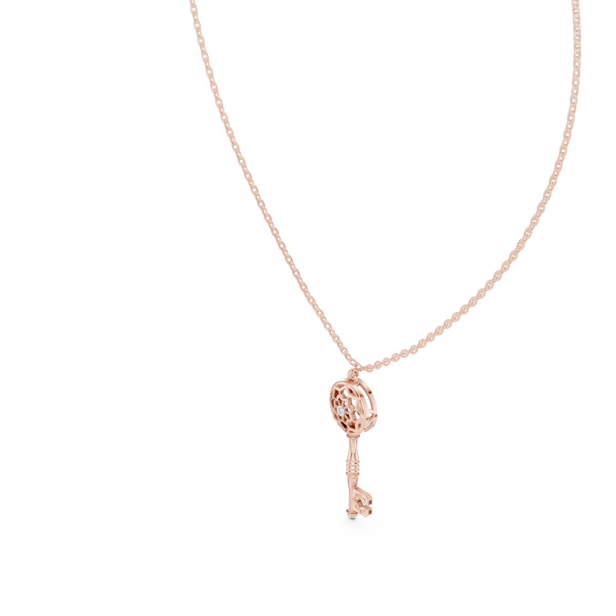 Diamond LOVE Script Pendant with Lab-Grown Diamonds - Rose Gold - view 2