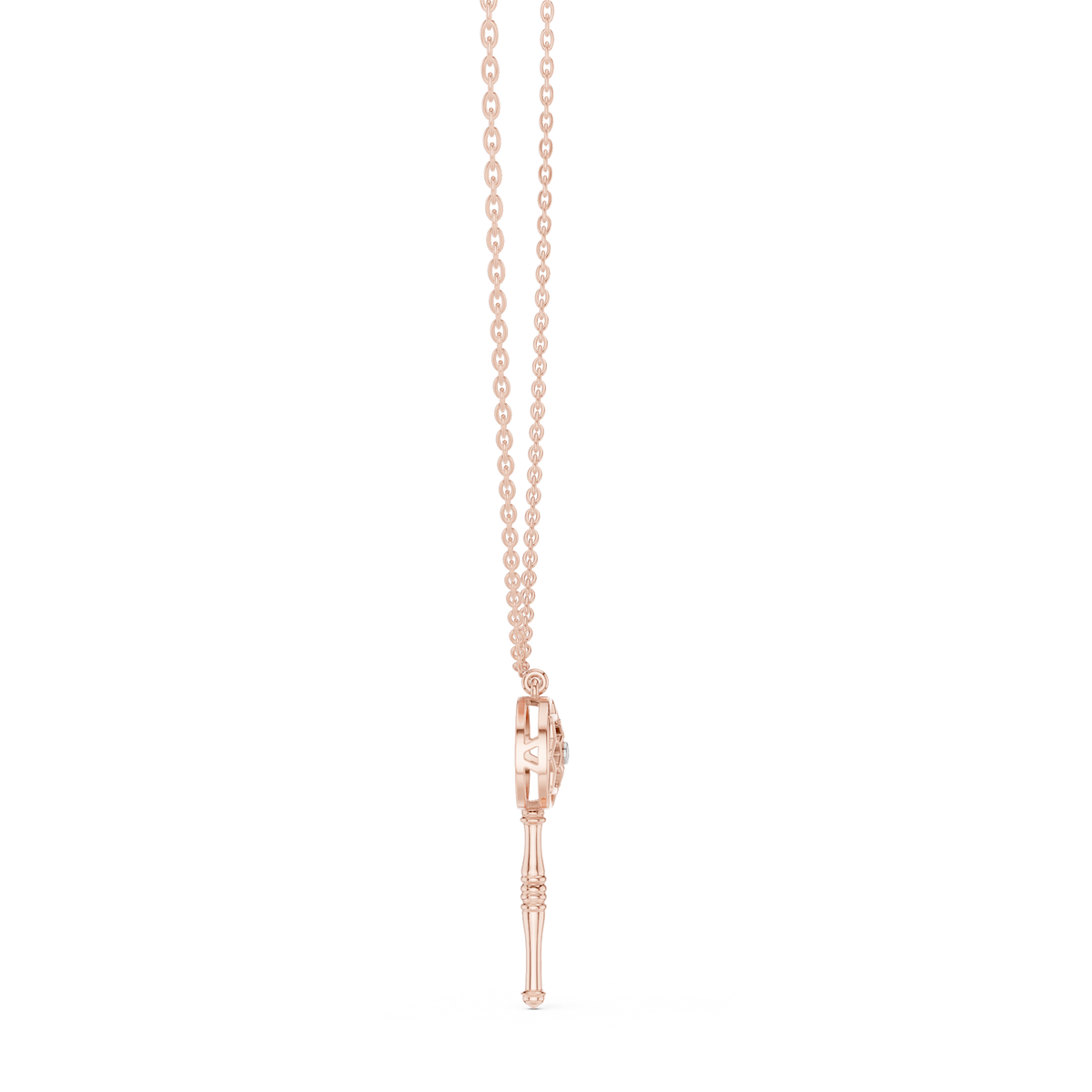 Diamond LOVE Script Pendant with Lab-Grown Diamonds - Rose Gold - view 3