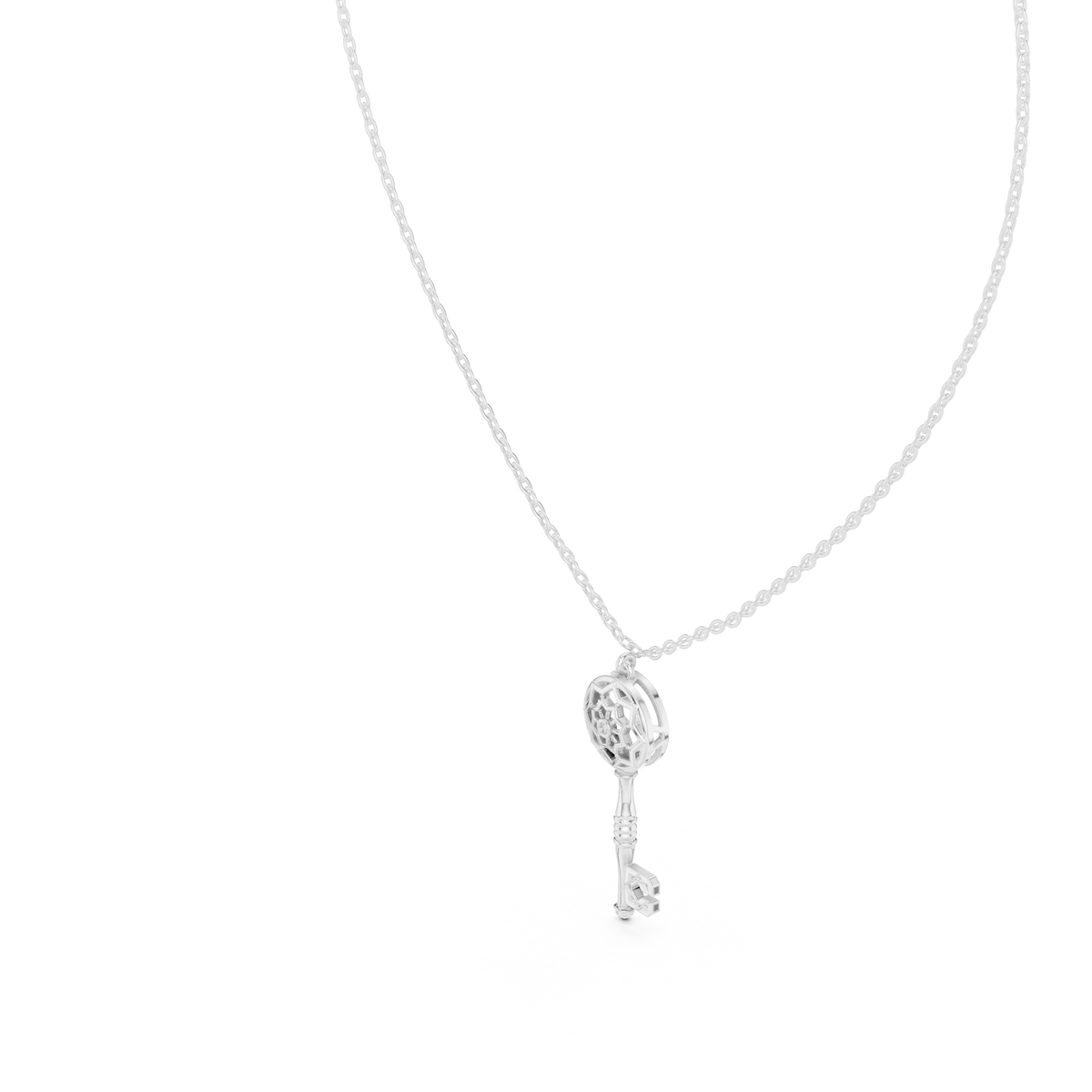 Diamond LOVE Script Pendant with Lab-Grown Diamonds - White Gold - view 2
