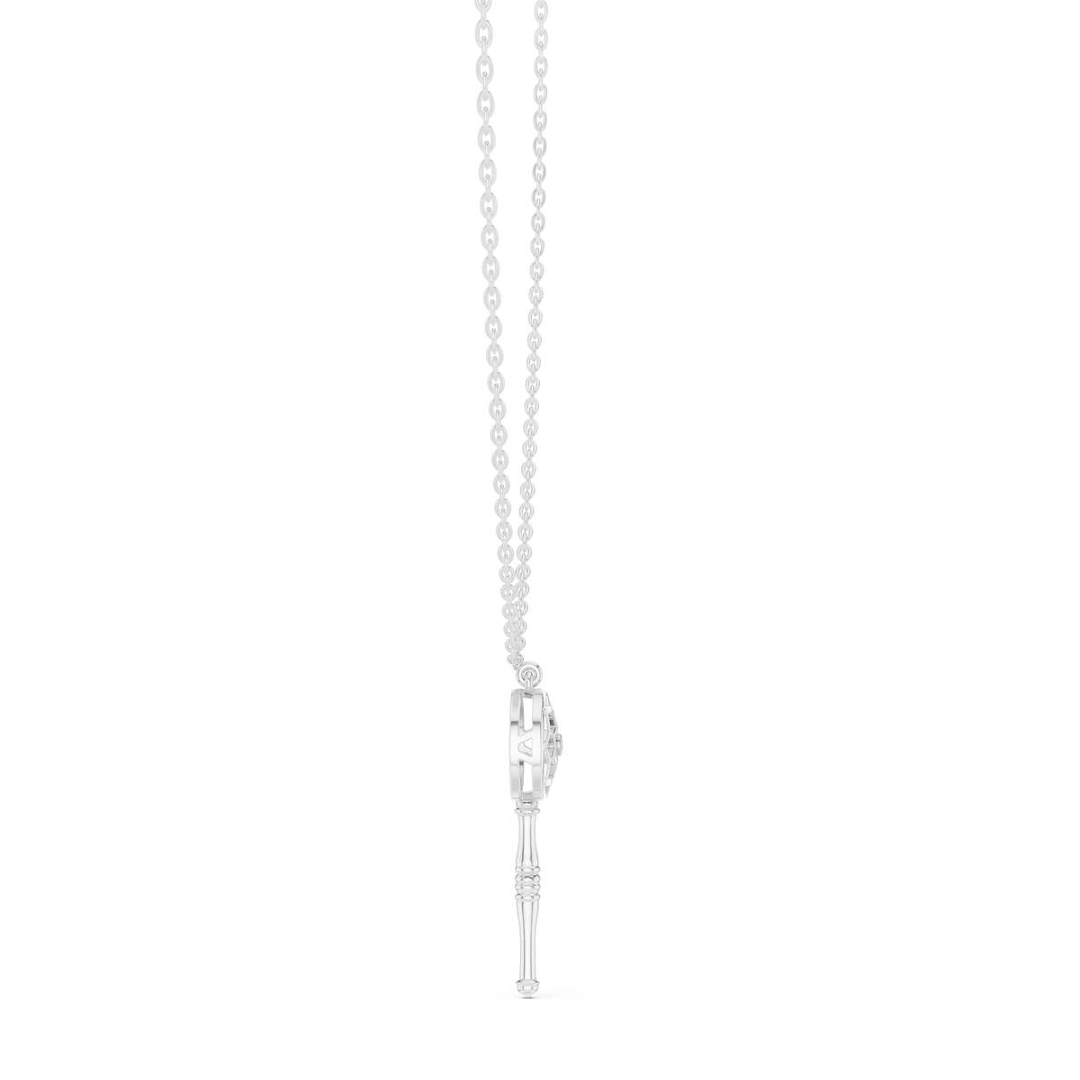 Diamond LOVE Script Pendant with Lab-Grown Diamonds - White Gold - view 3
