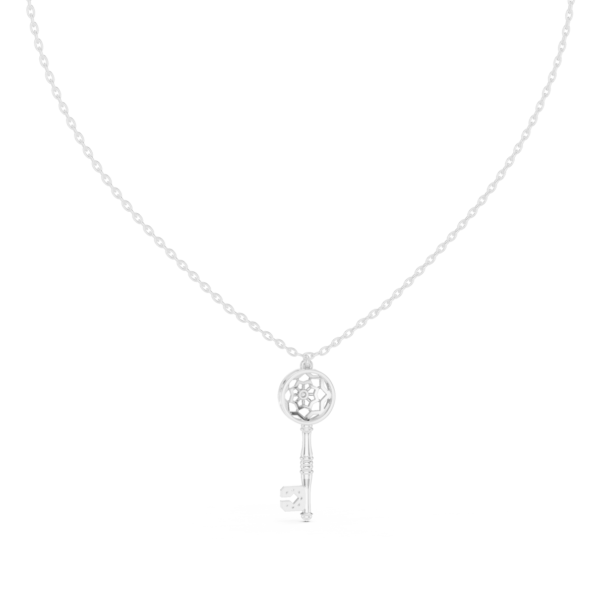 Diamond LOVE Script Pendant with Lab-Grown Diamonds - White Gold - view 4