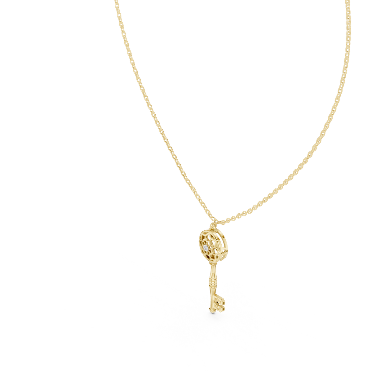 Diamond LOVE Script Pendant with Lab-Grown Diamonds - Yellow Gold - view 2