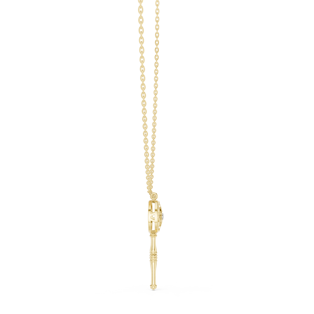 Diamond LOVE Script Pendant with Lab-Grown Diamonds - Yellow Gold - view 3
