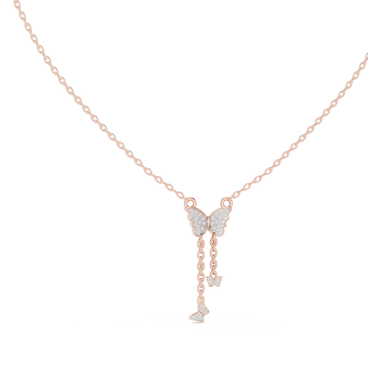 Diamond Fringe Bar Pendant with Lab-Grown Diamonds - Rose Gold