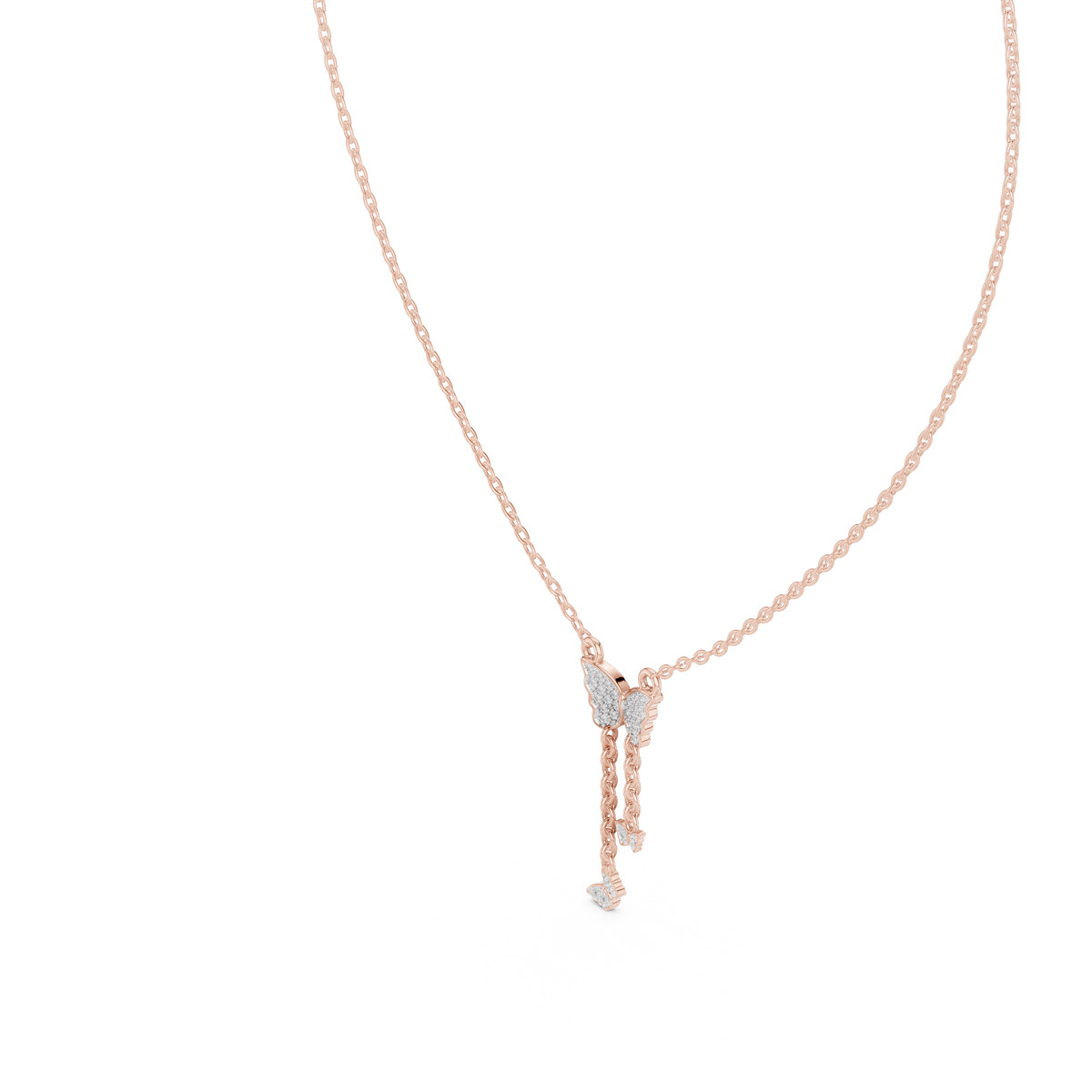 Diamond Fringe Bar Pendant with Lab-Grown Diamonds - Rose Gold - view 2