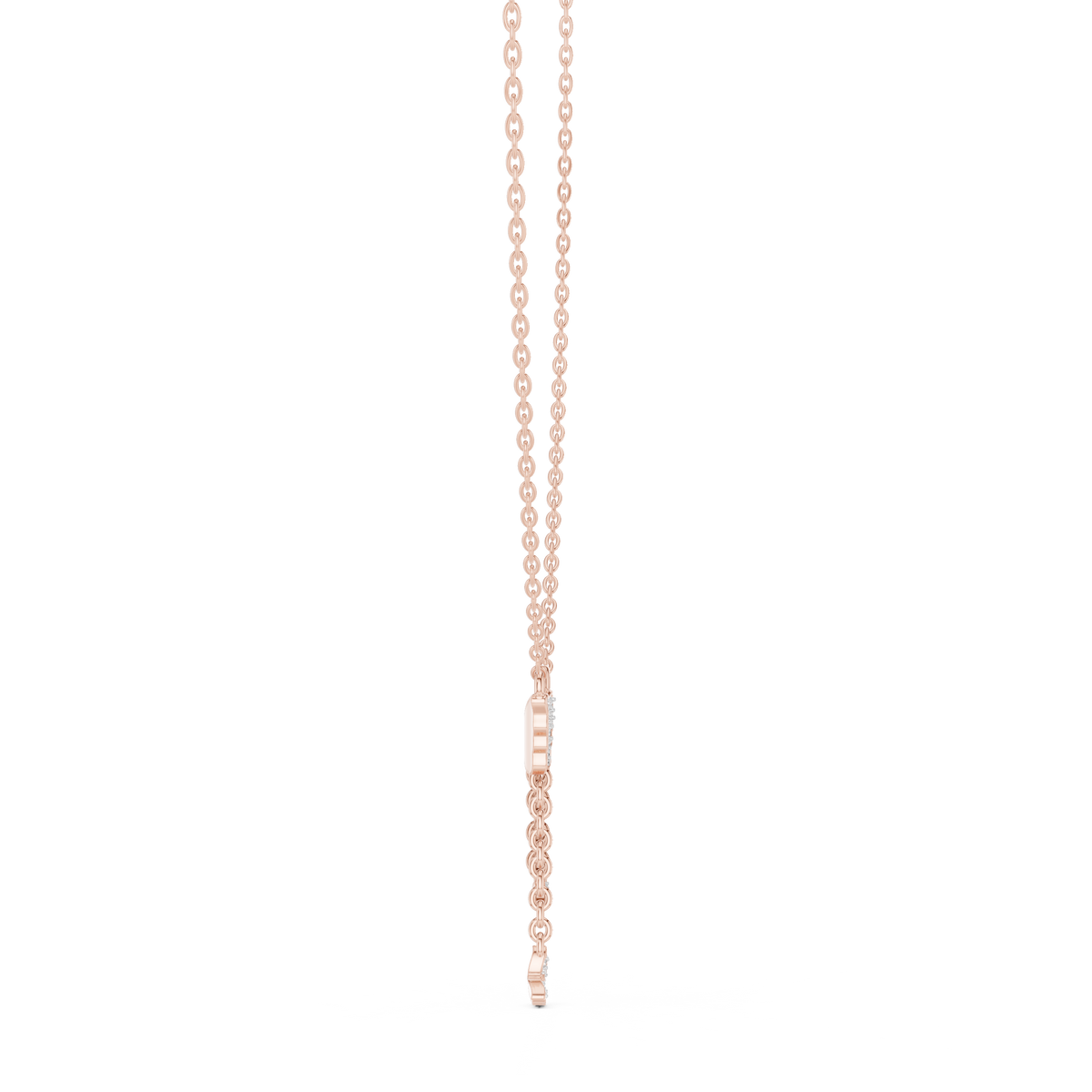 Diamond Fringe Bar Pendant with Lab-Grown Diamonds - Rose Gold - view 3