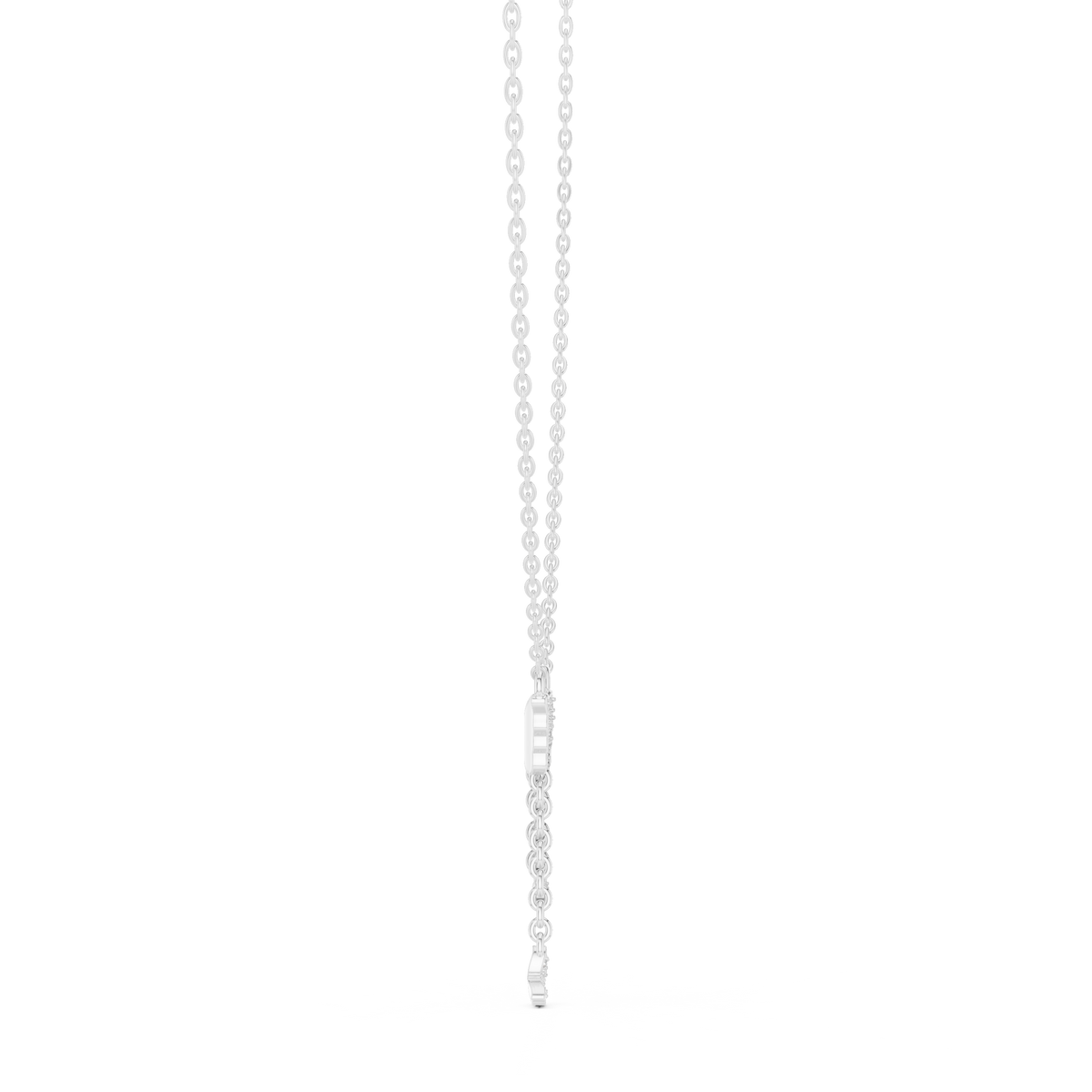 Diamond Fringe Bar Pendant with Lab-Grown Diamonds - White Gold - view 3