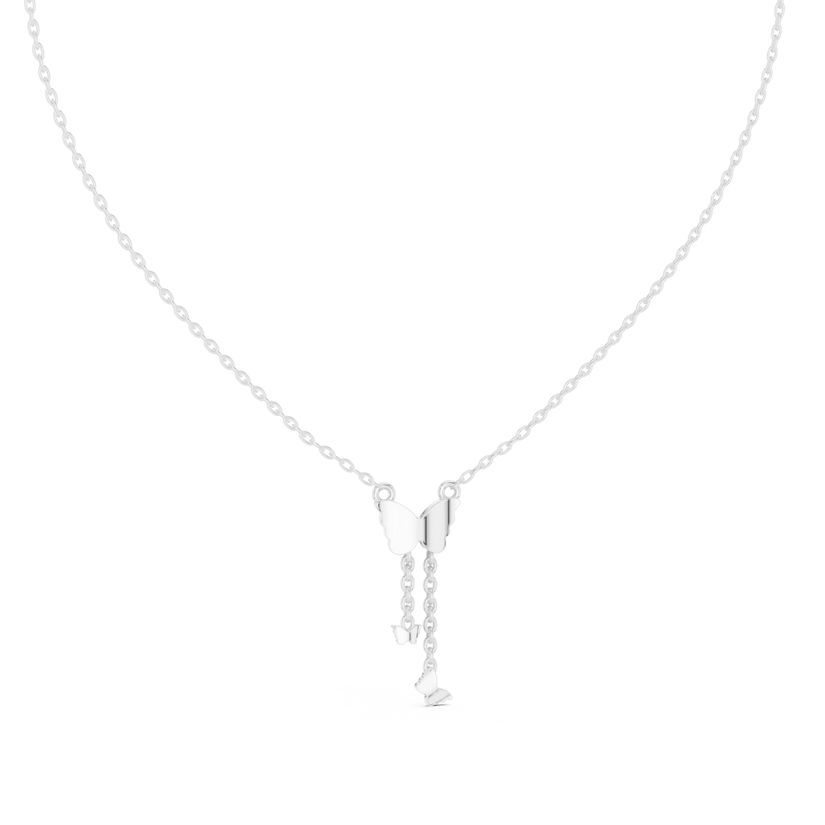 Diamond Fringe Bar Pendant with Lab-Grown Diamonds - White Gold - view 4