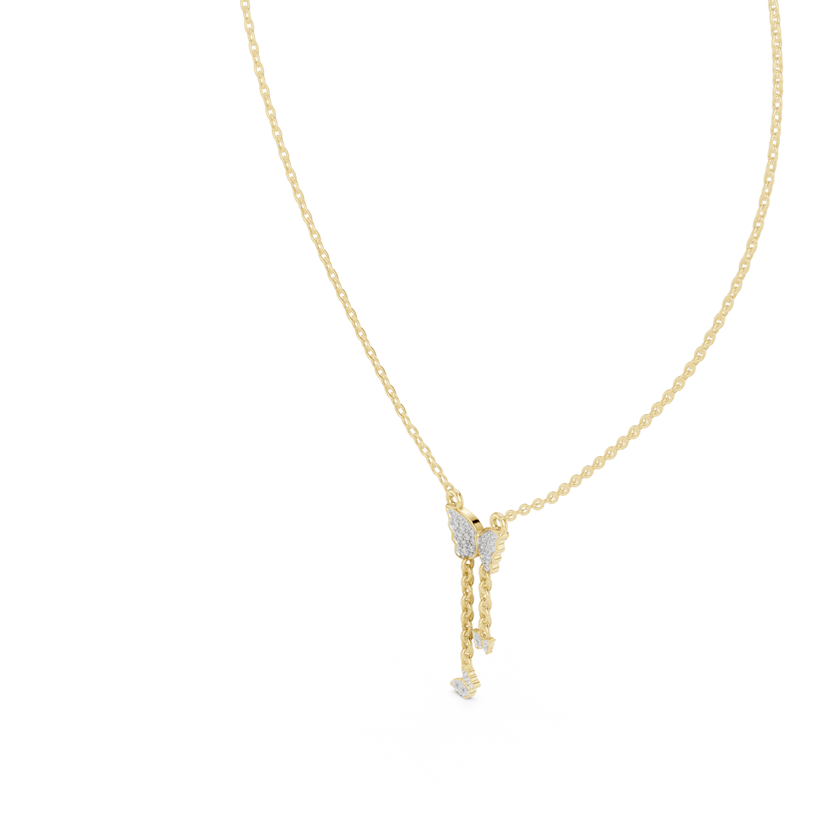 Diamond Fringe Bar Pendant with Lab-Grown Diamonds - Yellow Gold - view 2