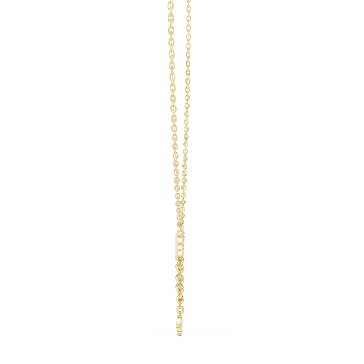 Diamond Fringe Bar Pendant with Lab-Grown Diamonds - Yellow Gold - view 3