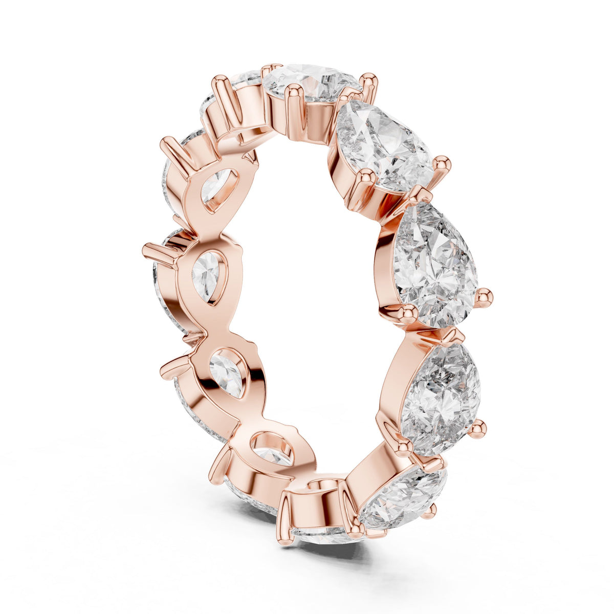Pear Eternity Diamond Ring with Lab-Grown Diamonds, 18K Gold, Rose Gold