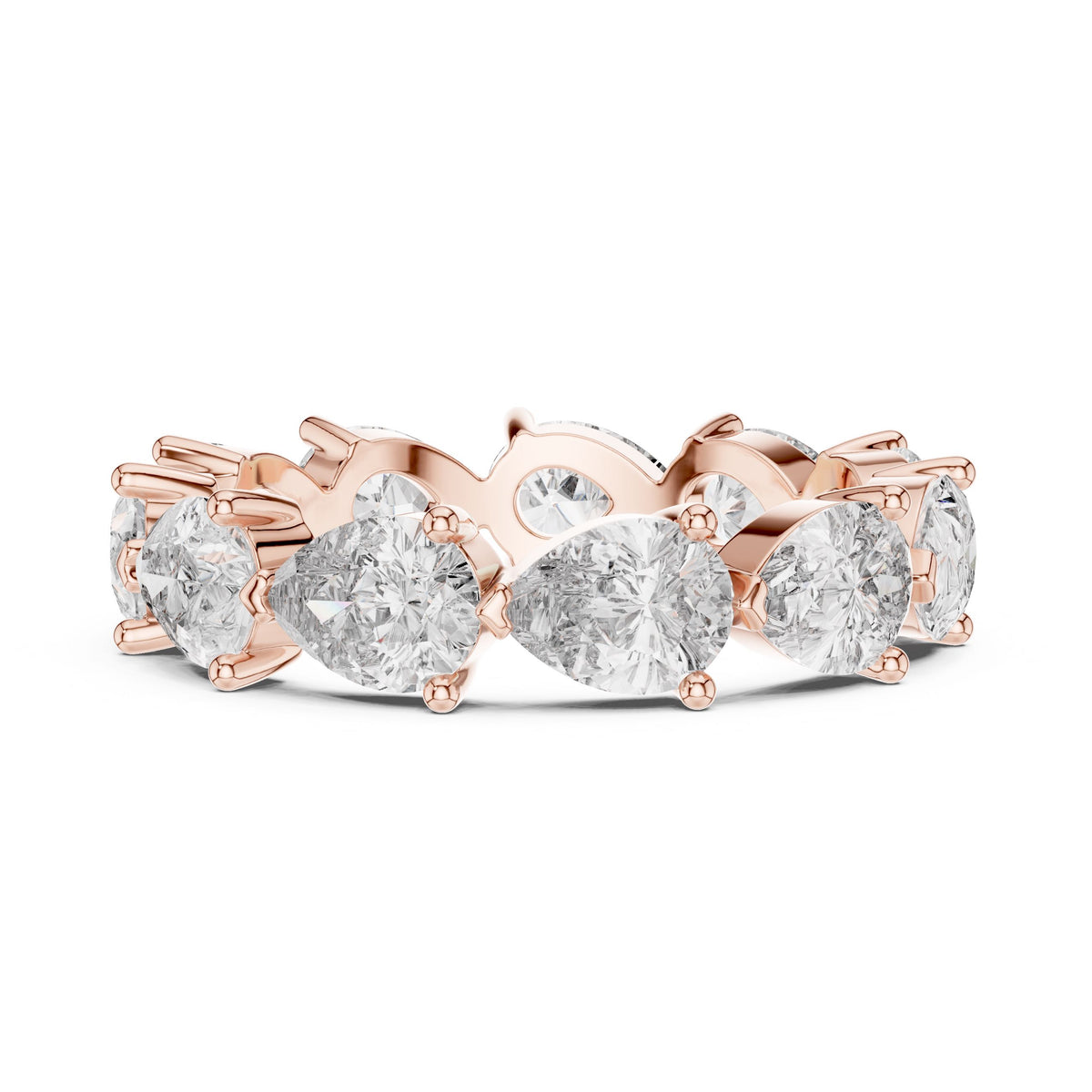 Pear Eternity Diamond Ring with Lab-Grown Diamonds, 10K Gold, Rose Gold