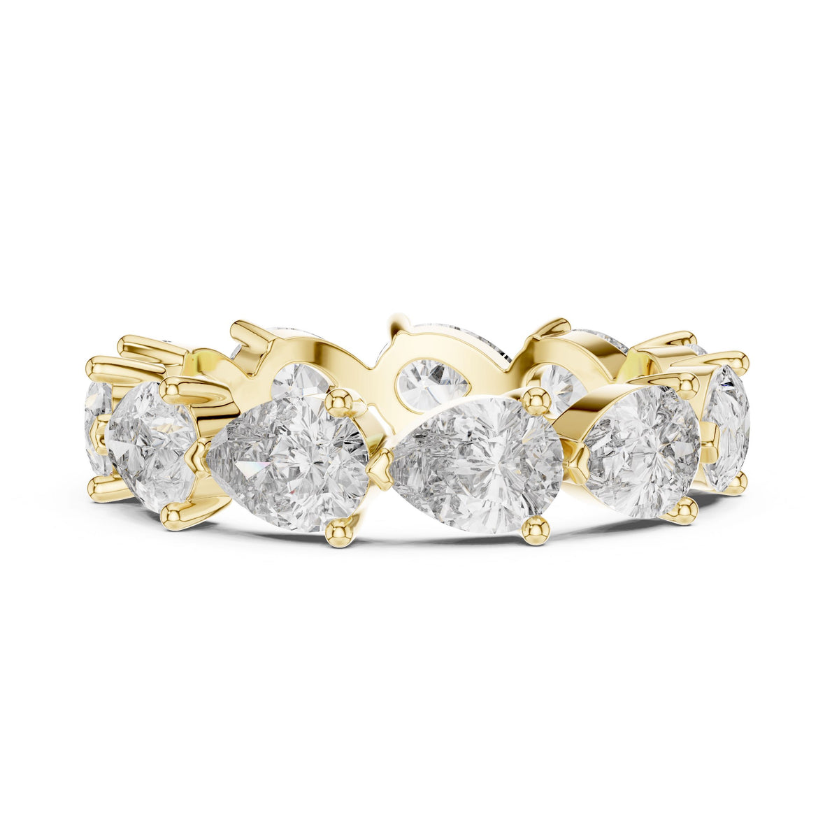 Pear Eternity Diamond Ring with Lab-Grown Diamonds, 10K Gold, Yellow Gold