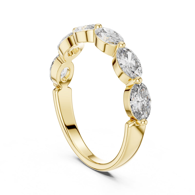 Oval Diamond Half-Eternity Ring with Lab-Grown Diamonds