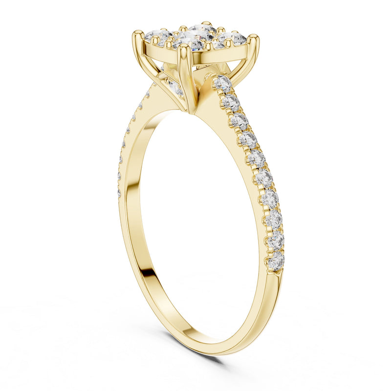 Round Diamond Halo Ring with Lab-Grown Diamonds
