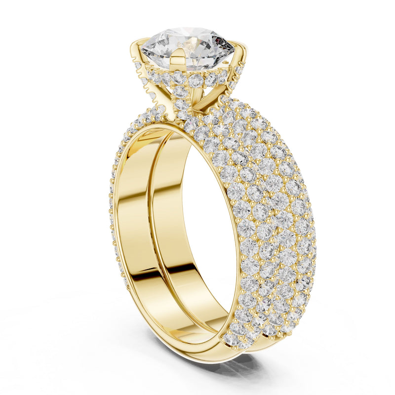 Triple-Row Round Diamond Ring with Lab-Grown Diamonds