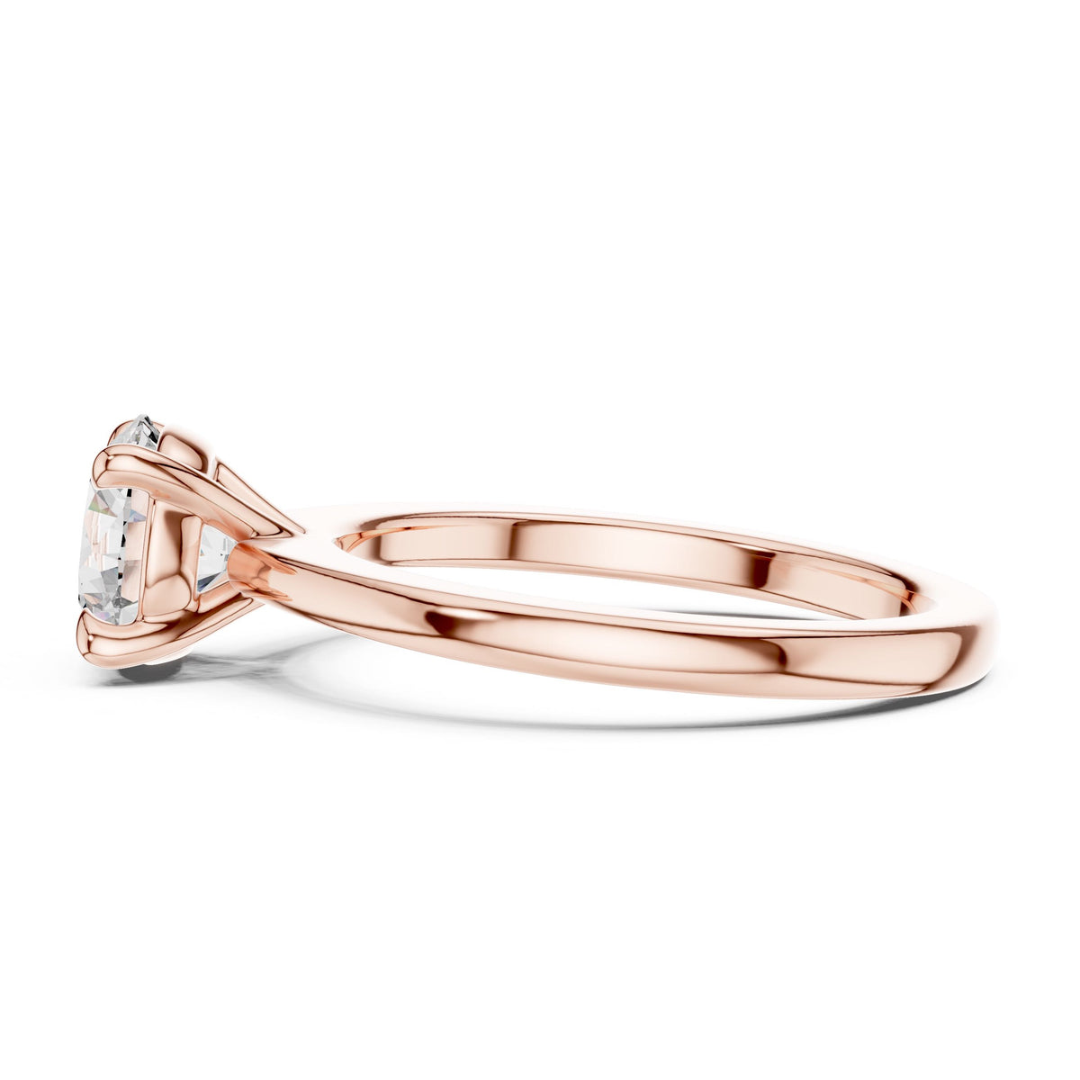 Classic Round Solitaire Diamond Ring with Lab-Grown Diamonds, 10K Gold, Rose Gold
