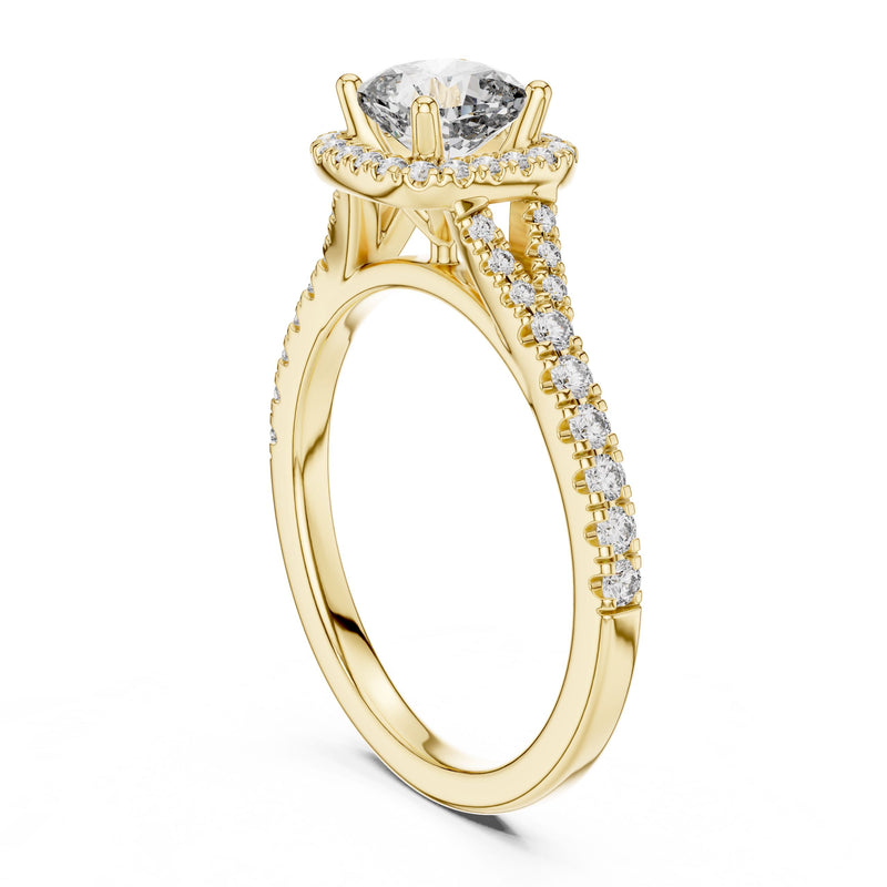 Cushion Halo Diamond Ring with Lab-Grown Diamonds