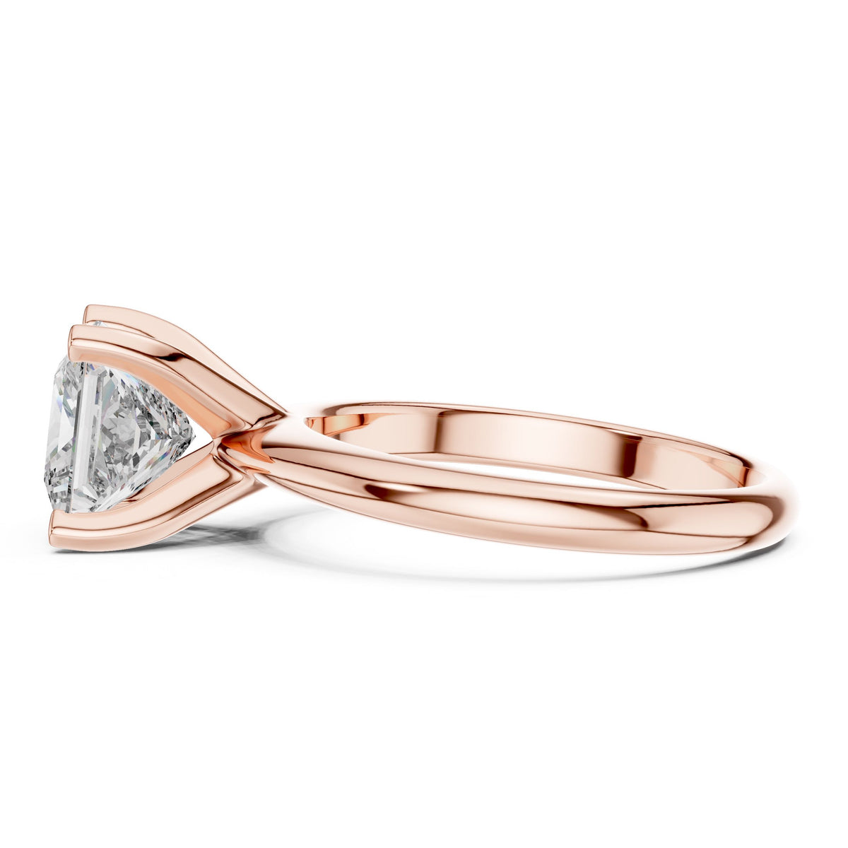 Classic Princess Solitaire Diamond Ring with Lab-Grown Diamonds, 10K Gold, Rose Gold