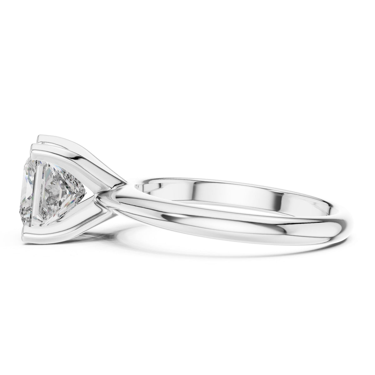Classic Princess Solitaire Diamond Ring with Lab-Grown Diamonds, 10K Gold, White Gold