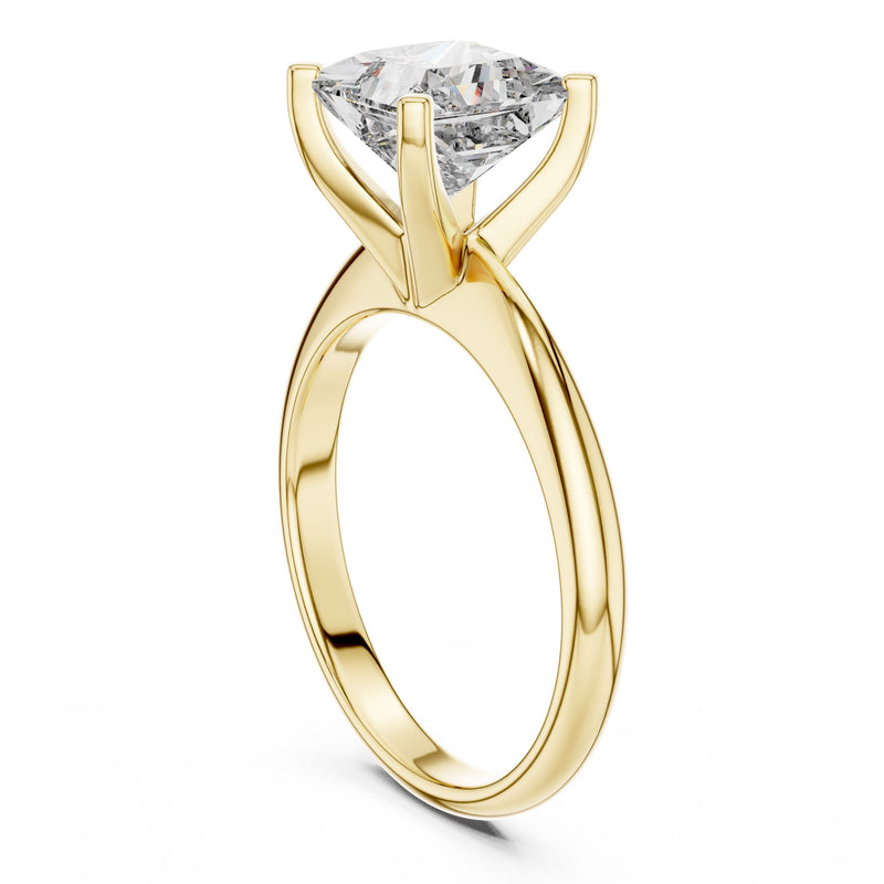 Classic Princess Solitaire Diamond Ring with Lab-Grown Diamonds