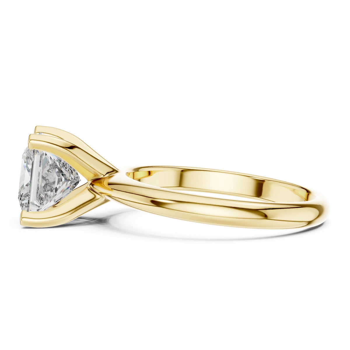 Classic Princess Solitaire Diamond Ring with Lab-Grown Diamonds, 10K Gold, Yellow Gold