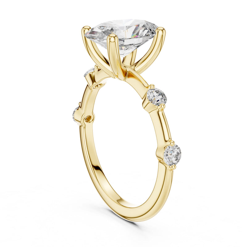 Oval & Round Diamond Ring with Lab-Grown Diamonds