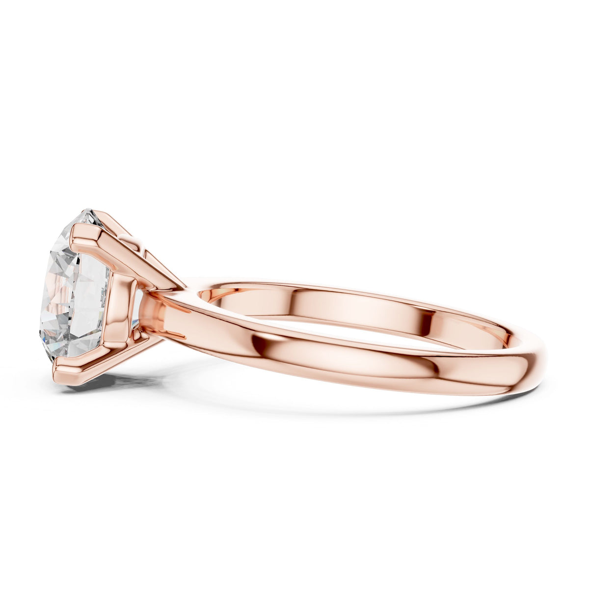 Classic Round Solitaire Diamond Ring with Lab-Grown Diamonds, 10K Gold, Rose Gold