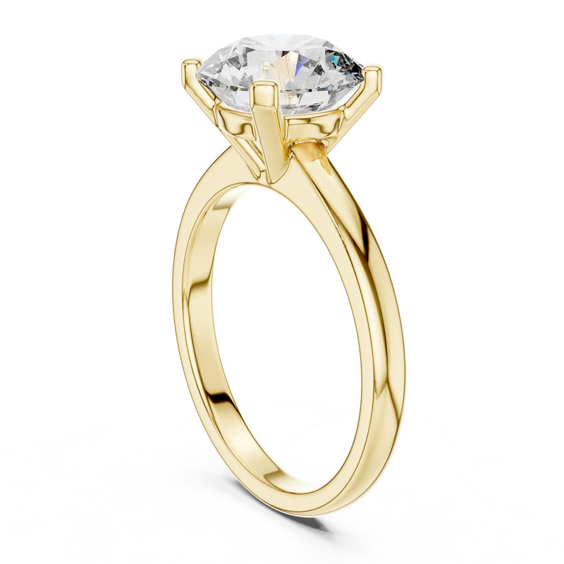 Classic Round Solitaire Diamond Ring with Lab-Grown Diamonds