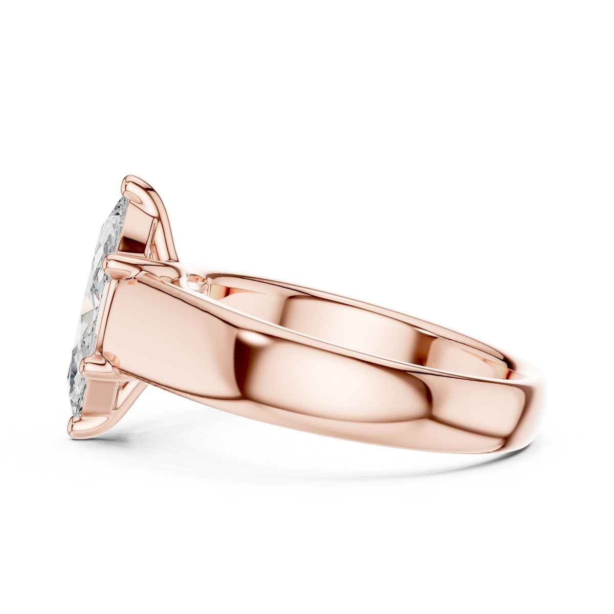 East-West Marquise Solitaire Diamond Ring with Lab-Grown Diamonds, 10K Gold, Rose Gold